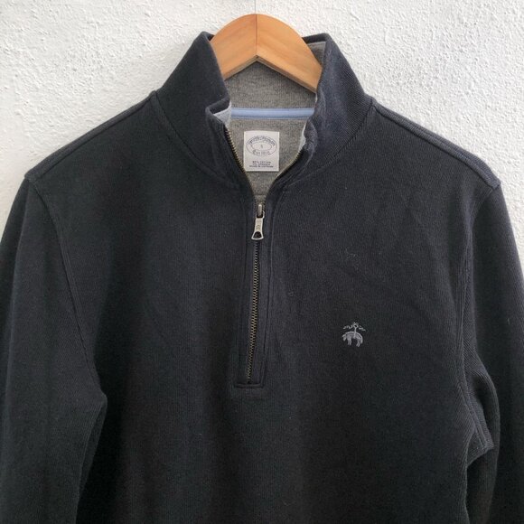 BROOKS & BROTHERS Cotton French Rib Half-Zip Sweater Size Small - Picture 4 of 9